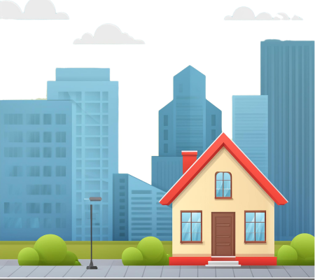 Firefly front view small friendly house in the city 33690 1